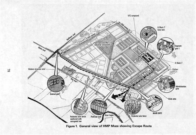 Picture Of HM Prison Maze Escape Route